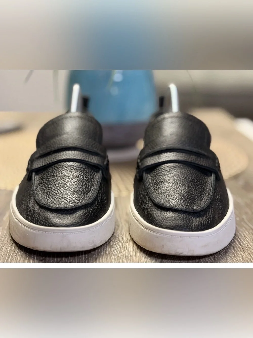 Vionic Uptown Leather Loafers Black Sneaker Sole Womens Size 9 Comfort Shoes